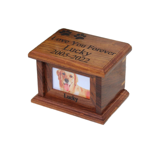Urnas para mascotas para perros y gatos, urnas de recuerdo para cenizas de animales pequeños, recuerdos para perros y ataúdes funerarios, urnas de cremación para mascotas de madera - Product Image 1