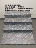 Profilé de marche extérieur antidérapant avec marche et rebord 1200x300mm, rainuré (taille sur mesure) - Fournisseur Foshan