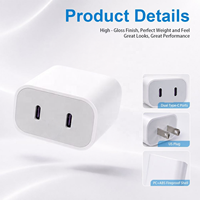 Ensemble de chargeurs rapides USB C PD 40W double, chargeur mural 20W + 20W, adaptateur de voyage pour iPhone 12 13 Pro, vente en gros, OEM pris en charge