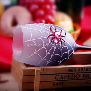 Calici in Cristallo Decorativi per Vino <span class=keywords><strong>Rosso</strong></span>, Bicchieri da Vino Dipinti a Mano con Motivo a <span class=keywords><strong>Ragno</strong></span> e Dettagli Neri per Ristoranti - Product Image 3