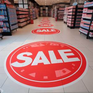 Kích thước lớn sàn Decal PVC bền Scratch/chống trượt phim sticker cho trung tâm mua sắm siêu thị Quảng cáo khuyến mãi bán - Product Image 1