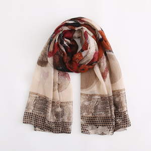 Bufanda de poliéster de alta calidad para mujer, chal largo con estampado a <span class=keywords><strong>la</strong></span> moda, bufanda grande para mujer, Hijab - Product Image 4