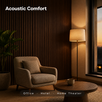 Panneaux décoratifs acoustiques en bois à lattes, haute densité, imperméables, légers, pour usage intérieur