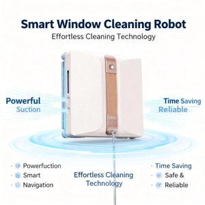 Robot <span class=keywords><strong>de</strong></span> nettoyage <span class=keywords><strong>de</strong></span> vitres électrique domestique avec détection d'obstacles sans fil, planification automatique <span class=keywords><strong>de</strong></span> la trajectoire, télécommande et fonction <span class=keywords><strong>de</strong></span> retour à l'origine - Product Image 2