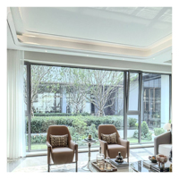 Ventana Panorámica Moderna de Aluminio con Doble Vidrio y Control Remoto Automático, Ventana de Vista Amplia con Ventana Fija