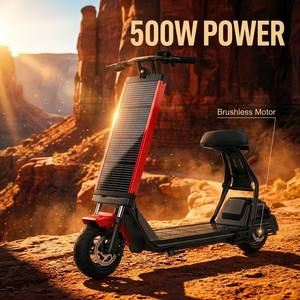 Trottinette électrique solaire <span class=keywords><strong>Evercross</strong></span> Style 500W, légère, frein à disque avant et à tambour arrière, longue autonomie, similaire à Kugoo/Kukirin, trottinette électrique pour trajets quotidiens - Product Image 1