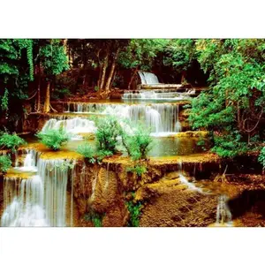 Wholesale 5d Diamond Painting Waterfall Handmade DIY Drill Arts Craft Dot Diamond Painting Landscape