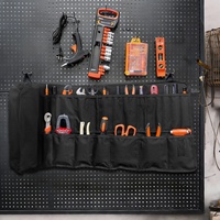 Sac à outils enroulable personnalisé en tissu Oxford robuste et imperméable avec fermeture éclair, multi-poches, portable, pour électricien, mécanicien, artisan