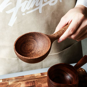 Wooden Ladle With Handle For Serving Soup Rice And Fruit Kitchen Utensil - Product Image 2