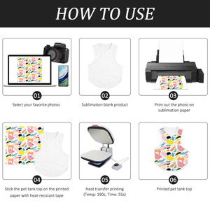 Sublimation Blank Dog Harness Tank Top Polyester Pet Vest M L XL White DIY Custom Photo <b>Print</b> Puppy <b>Clothes</b> Heat Transfer Shirt - Product Image 6