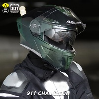 Casque de moto 3C/DOT ABS pour homme et femme, chaud, quatre saisons, demi-casque caméléon, visière transparente, tailles L/XL