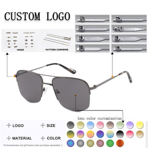 <b>Pilot</b> Sunglasses Rectangle Full Rim Polarized Blue Lenses 100% UV Protection Unisex Adult Outdoor Use - Product Image 2