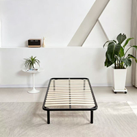 Cadre de lit simple extensible moderne et durable avec lattes en métal et en bois pour hôtels et écoles