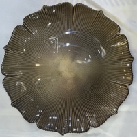 Assiette de présentation en verre multicolore à motif floral, forme de fleur, pour mariage, réception, traiteur, décoration, vente en gros