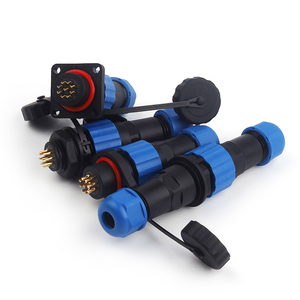 SP16 IP68 Aviação Conector Impermeável <span class=keywords><strong>2</strong></span> <span class=keywords><strong>3</strong></span> 4 5 6 7 9 Pin Plug & Socket Masculino/Feminino Docking/Quadrado/Flange/Porca Traseira Conector do cabo - Product Image 1