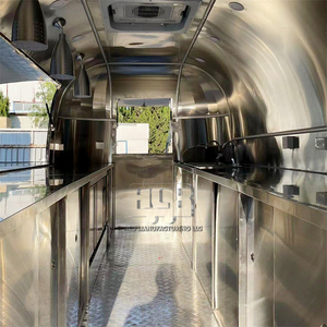 New Original Catering Trailer Coffee Truck Stainless Steel Aluminum 4-Wheel <b>Foldable</b> <b>Cart</b> Candy Food US - Product Image 6