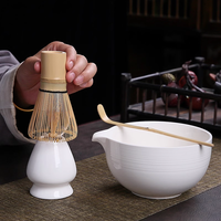 Kit d'outils pour bol à Matcha de cérémonie traditionnelle faite à la main avec logo personnalisé en gros