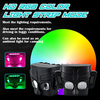 JHS OEM Neblineras RGB Moto Spot antibrouillard double projecteur lentille rétro masque forme moto projecteur LED feux de conduite auxiliaires