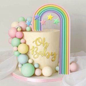 27 Piezas de Adornos para Pastel de Bolas Falsas con la Frase '<span class=keywords><strong>Oh</strong></span> Baby', Decoraciones Grandes para Pastel de Arcoíris para Baby Shower, Cumpleaños de Recién Nacido, Fiesta Temática de Bienvenida de Bebé - Product Image 6