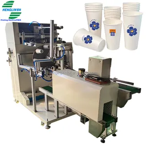 Papieren Beker Automatische Zeefdruk Machine Papier Pet Pp Cup Scherm Printer Voor Plastic Water Koffie Beker Pot Deksel