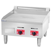Grill à gaz commercial à 4 brûleurs en acier inoxydable avec surface plate pour cuisine de restaurant