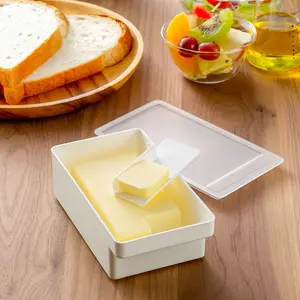 Beurrier carré en plastique Offre Spéciale avec couvercle coupeur récipient de stockage des aliments boîtes de fromage pain pâtisserie emballage cuisson t