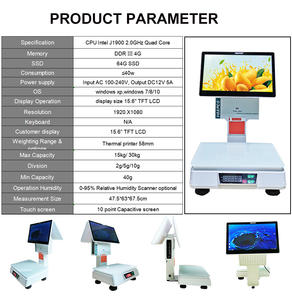 Balanzas de Pesaje HBA LS1 Listas para Enviar con Terminal Aclas Pos con Impresora Térmica de 58 mm, Balanza Pos para Sistema Pos de Mercado - Product Image 4
