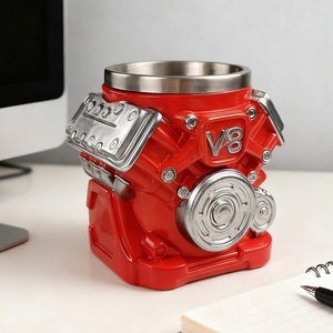 แก้วน้ำรูปเครื่องยนต์ V8 แบบใหม่ ข้ามพรมแดน แก้วกาแฟเบียร์ แก้วน้ำส่วนตัว ทำจากเรซิ่นและสแตนเลส - Product Image 3