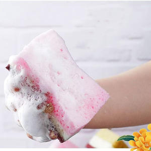 Trois couleurs haute mousse algues <span class=keywords><strong>éponge</strong></span> <span class=keywords><strong>nid</strong></span> <span class=keywords><strong>d</strong></span>'<span class=keywords><strong>abeille</strong></span> nettoyage bol brosse Pot cuisine vaisselle Baijie <span class=keywords><strong>tissu</strong></span> tampons à récurer - Product Image 3