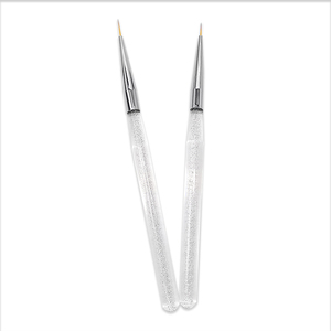 Kit de 20 pinceaux à ongles en acrylique, 14 cm, manche pailleté, poils en nylon, pour nail art, OEM, salon de beauté, manucure - Product Image 2