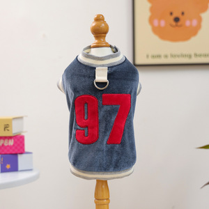 เสื้อผ้าสำหรับสัตว์เลี้ยงสำหรับฤดูใบไม้ร่วงและฤดูหนาว สุนัขพันธุ์เล็ก ลูกสุนัข สุนัขและแมวแสนสุข เสื้อผ้าที่อบอุ่นและสบาย ไซส์ 97 ผ้ากำมะหยี่ - Product Image 3