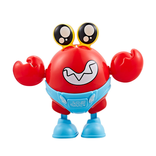 B/O Funny Plastic Baby Kids Electronic Dancing Crab Toy with Light Music
