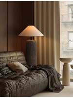 Lampe de sol en pot de terre cuite Wabi-Sabi japonais, LED E27, abat-jour en tissu, pour la décoration d'hôtel, de villa, de chambre d'hôtes, de chambre à coucher