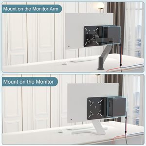 Support de montage pour mini PC Bedycoon <span class=keywords><strong>Intel</strong></span> NUC 13/12/11/10/8/7/6/5 avec plaque d'extension de bras de moniteur à fixation VESA et vis - Product Image 4