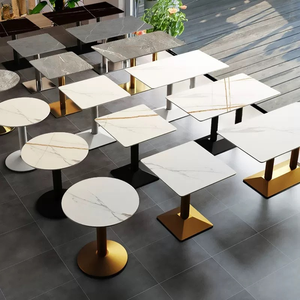 Wholesale Hot-selling Industrial-style Marble Restaurant <b>Tables</b> Chair Hotel Furniture Fast Dining Coffee <b>Tables</b> Metal Legs - Product Image 1
