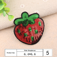 Patch brodé de sequins en forme de fruit, thermocollant, broderie informatisée, badge pour la décoration de vêtements