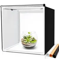 Painel iluminador portátil de 80x80x80 cm, caixa de luz softbox com 3 cores, luzes de led, para estúdio, fotográfico