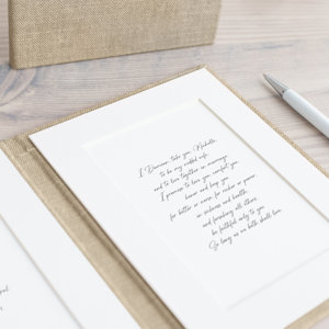 Carnets de Vœux de Mariage Personnalisés en Tissu de Lin – Couverture Rigide – Livrets de Vœux pour Lui et Elle - Product Image 3