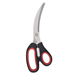 Stainless Steel <b>Kitchen</b> <b>Scissors</b> Elbow Shape Black Red Handle For Meat Fish Bone Cutting Home Use - Product Image 4