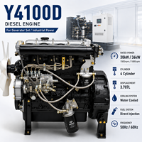 Motor Diésel Pequeño YANGDONG Y4100D de 30kW 36kW 1500rpm 1800rpm, 4 Cilindros, Refrigerado por Agua, para Generador, Energía Industrial