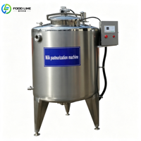 Pasteurisateur de lait mini 100L avec réservoir de stockage chauffé, équipement commercial de pasteurisation pour ferme laitière et laitier, idéal pour la fabrication de yaourt