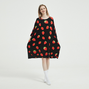 T-shirt oversize de nuit à manches courtes en bambou original Chemises de nuit confortables pour femmes filles Vêtements de nuit grande taille pour femmes - Product Image 2