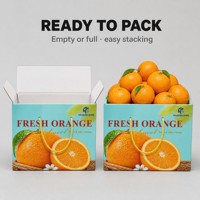 Boîte cadeau personnalisée avec logo, imperméable, pour fruits et légumes, emballage en carton ondulé avec poignée, écologique, recyclable, OEM, vente en gros