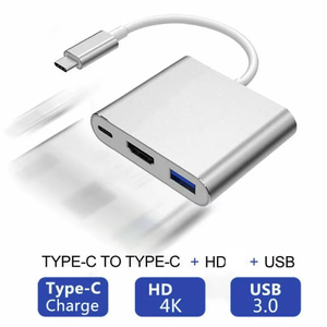 3 en 1 Tipo <span class=keywords><strong>C</strong></span> Hub HDTV Adaptador convertidor multipuerto <span class=keywords><strong>USB</strong></span> <span class=keywords><strong>C</strong></span> <span class=keywords><strong>Dock</strong></span> Compatible para MacBook Pro Air Ipad <span class=keywords><strong>HP</strong></span> - Product Image 4