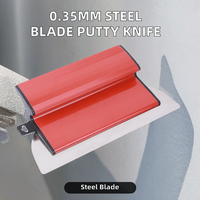 Lame de raclage pour plâtre en acier inoxydable remplaçable à bord carré de précision 0,35 mm, spatule flexible en plastique