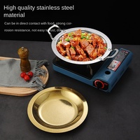 Pot chaud sec jetable Binaraled d'or commercial marteau créatif plaque de vaisselle en acier inoxydable épaissie pour la conception de plantes de fêtes
