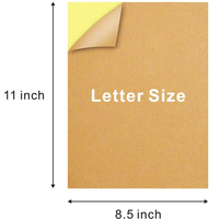 8,5x11 Zoll A4 Briefgröße Vollblatt Beschreibbares Bedruckbares Braunes Kraft-Selbstklebendes Etikettenpapier für Tintenstrahl- und Laserdrucker