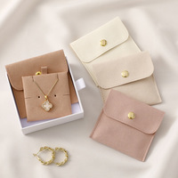 Pochette d'emballage pour bijoux en microfibre, pliable double face, avec logo personnalisé, pour colliers et boucles d'oreilles, idéale pour le rangement des bijoux