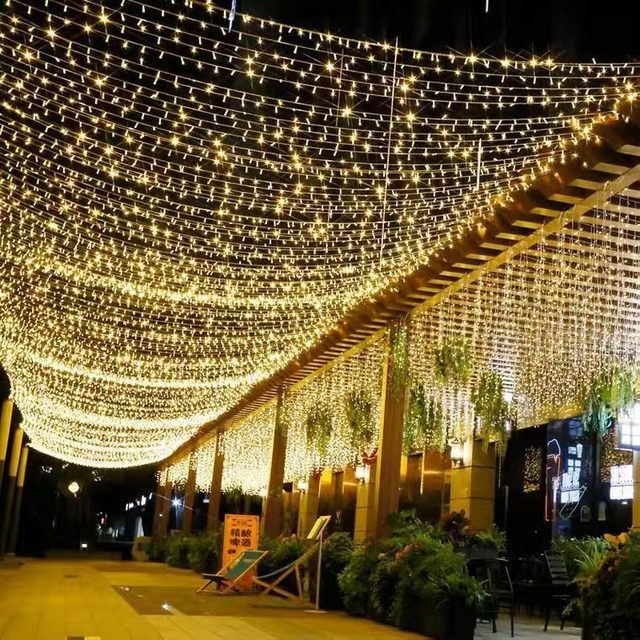 Waterproof Indoor/Outdoor Plastic 10M LED Curtain Fairy String Lights for Wedding Party Festival Christmas Tree Decoration