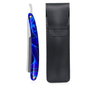 Navaja de Barbero Plegable de Acero Inoxidable con Mango Personalizado con Recubrimiento de Color, Herramienta de Afeitado de Una Sola Cuchilla para Cara y Cuerpo - Product Image 6
